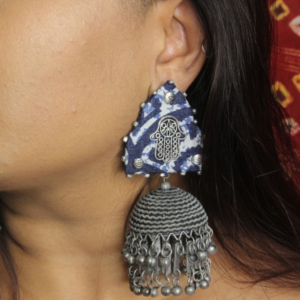 Indigo hamsa Jhumka